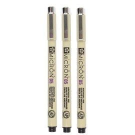 Sakura Pigma Micron – Pigment Fineliner, Nr. 05 (0,45 mm), Schwarz [3 Stück]