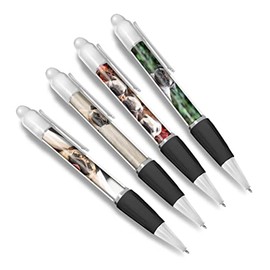 DV DESIGN Set of 4 Pug White Ballpoint Pens - Animal Puppy Pets Pugs Autumn Dogs Themed Boys Girls Men Women Stationery Pen #79635
