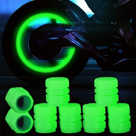 Tapones fluorescentes para válvulas de neumáticos de automóvil, 8 piezas luminosas para válvulas de aire de neumáticos, tapas universales para válvulas de neumáticos para la mayoría de autos, motocicletas, SUV, camiones y bicicletas (verde)