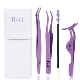 BQaugen Kit de Aplicador de Pestañas de Ojos de 3 Piezas, Pinzas para Extensiones de Pestañas y Aplicación de Pestañas en Racimos, Herramienta de...  