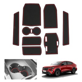 GAFAT Compatible with Renault Rafale 2024 2025 Non-Slip Mats, Rubber Mats for Rafale 2024 Non-Slip Mats, Centre Console, Cup Holder, Door Seam Mats, Rafale Accessories (Red)