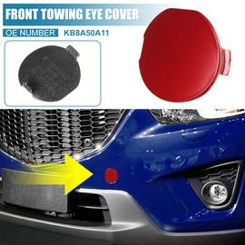 X AUTOHAUX Car Front Bumper Tow Hook Towing Hole Eye Cover Cap KB8A50A11 for Mazda CX-5 2017 2018 2019 2020 2021 Trailer Cap Red