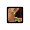 Enautoabs Boho Green Resin Acrylic Carved Plastic Flower Earrings Cute