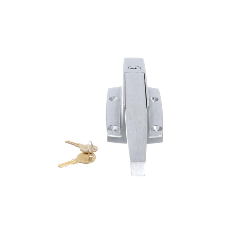 Satin Chrome Walk-in Cooler Door Safety Latch Body with Cylinder