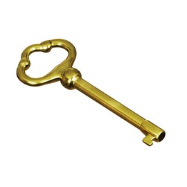 KY-2 Skeleton Key Reproduction Brass Plate Hollow Barrel Key for Cabinets, Drawer, Dresser Locks or Other Pieces of Old Furniture (Pack of 2)