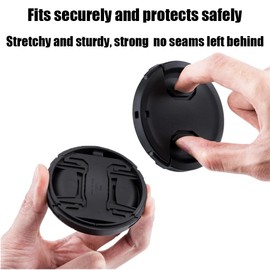 Front Lens Flap Set with Strap for Nikon D3000 D3100 D3200 D3300 D5000 D5100 D5200 D5300 D5500 with AF-S 18-55 mm Pack of 2