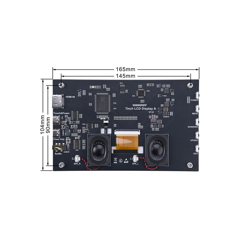 7 inch TFT Capacitive Touchscreen HDMI Display, 1024 x 600