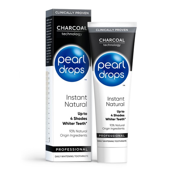 Pearl Drops - Instant Natural Professional Daily Toothpaste with Charcoal - Up To 4 Shades White - (75ml)