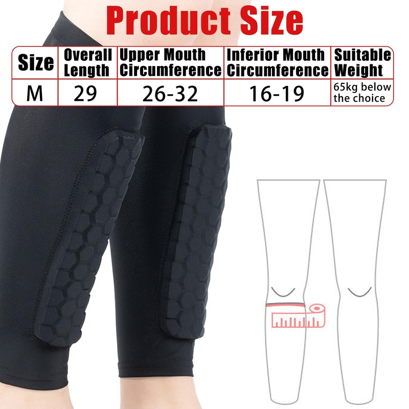 1pair Shindefender Shin Guards,Shindefender Compression Sleeve with Honeycomb Pads,Antislip Collision