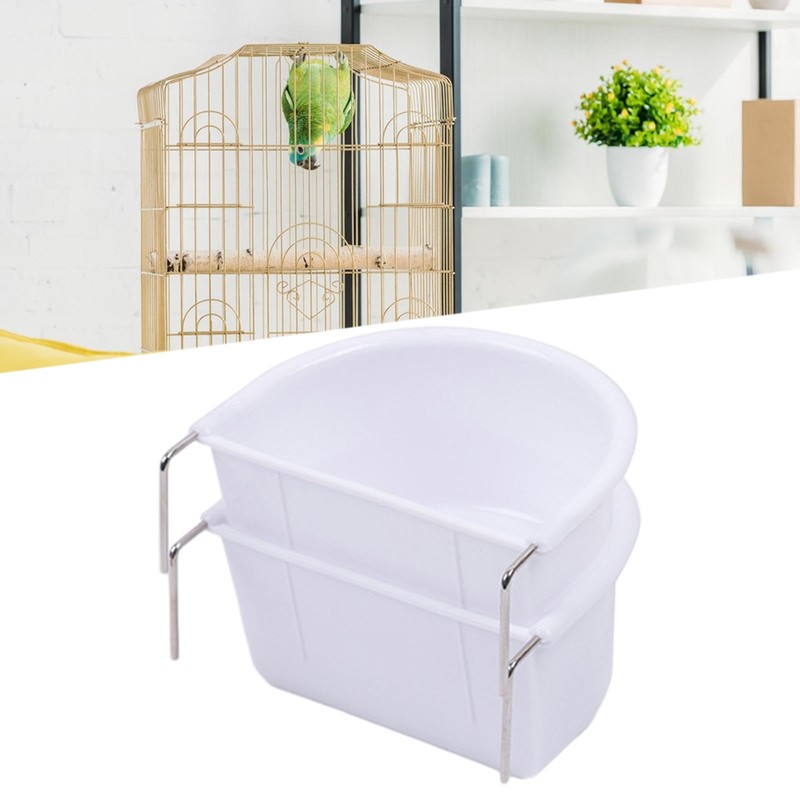 Generic 2 Pieces Bird Feeding Dish Bird Cage Accessories, Easy