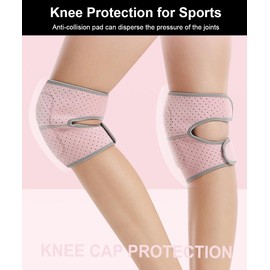 SUJAYU Soft Dance Knee Pads for Kids Women Men, Volleyball Knee Pads for Women Men Wrestling Gear, Knee Protector Crash Pad Snowboarding Gear with Adjustable Bands (Pink, Medium)