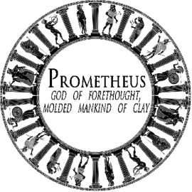 Kiwi Gifts Prometheus God of Forethought Greek Mythology - 3 Pack Circle Stickers 3 Inch