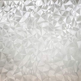 Designer Floral Square Glass Privacy Window Film, Self Adhesive Static Cling