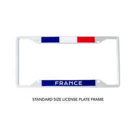 Country of France Flag License Plate Frame for Front or Back of Car Vehicle Truck French