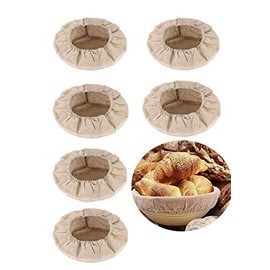 Banneton Proofing Cloth - Round Bread Proofing Basket Cloth Liner, Linen Liner Cloth for Bread Basket for Bakery Home Baking Professional and Kitchen Baking Bread Tools (6 Packs/10 Inch)