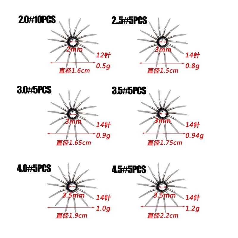 FOLANDO 35 pcs Squid Jig Hooks, Umbrella Shaped Hooks Squid