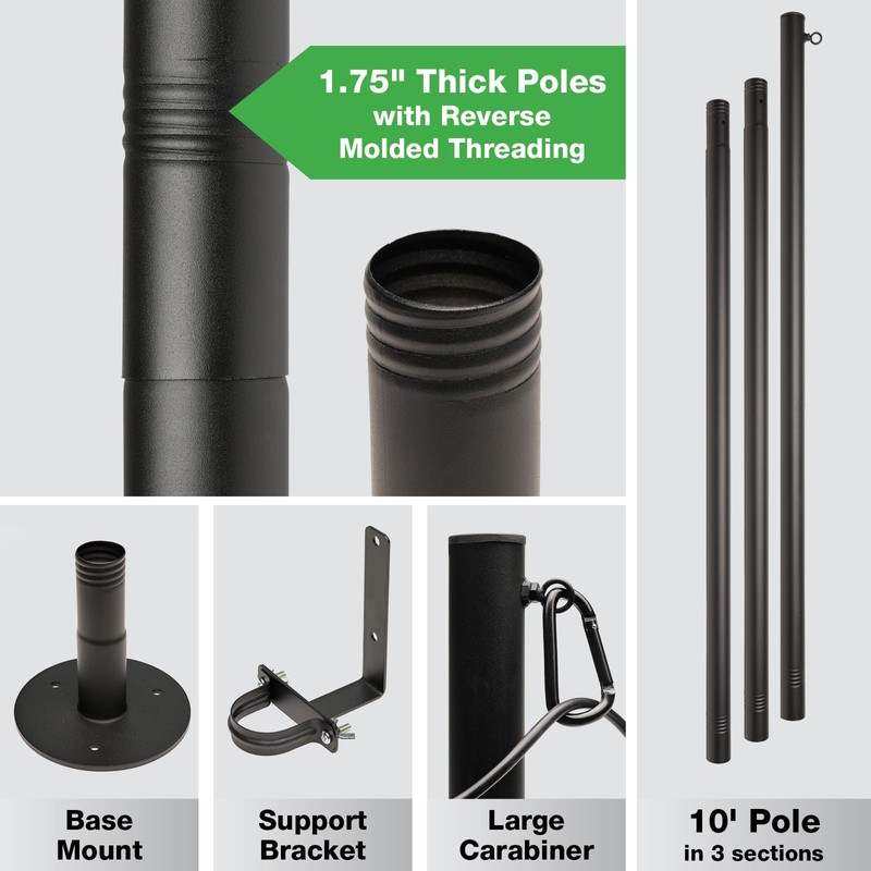 Premium String Light Pole - 1 Pack - Extends to