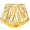 Gymnastics Shorts for Girls Gold Metallic Shorts Shiny Festival Dance