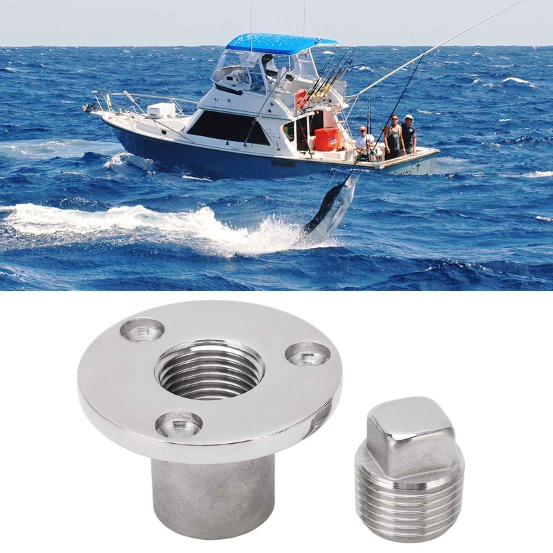 50mm Boat Garboard Drain Plug Stainless Steel Mirror Polish UV