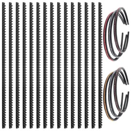15 Pack Headband Rubber Teeth Comb Black Anti-Slip Self Adhesive Hair Bands Teeth for DIY Girls Hairband Soft Thin Silicone Grips Rubber Teeth for DIY Hair Accessories