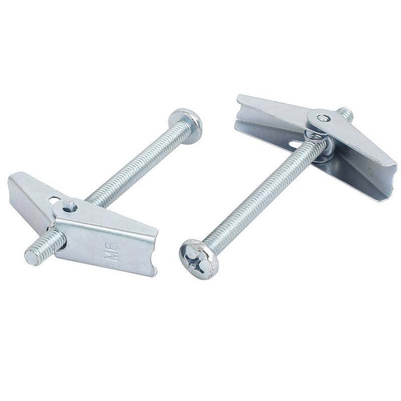 uxcell M6 x 75mm Male Thread Spring Loaded Hollow Wall