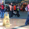 LEIFIDE 4 Pcs Stainless Steel Wet Floor Caution Sign Bulk
