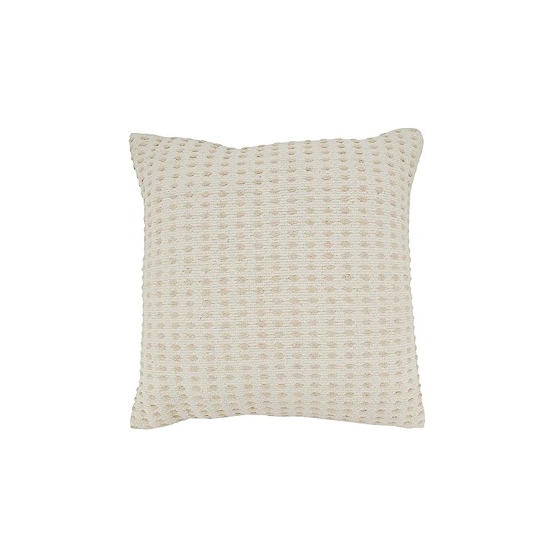 SARO LIFESTYLE Geometric Glam Dashed Woven Throw Pillow Cover, Natural,