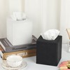Sumnacon Square Tissue Box Cover with Magnetic Closure, PU Leather