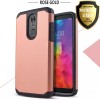 For LG Q7 Plus Case, Dual Layer Shockproof Cover+Tempered Glass