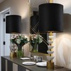 GOSO Tall Drum Velvet Black Lamp Shades Set of 2-