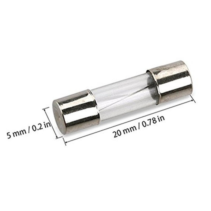 100pcs 5x20mm Quick Blow Glass Tube Fuse Assorted Kit Amp