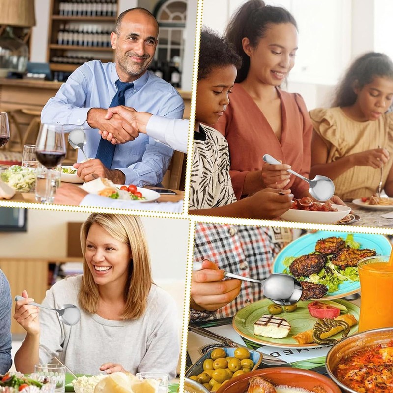 Serving Spoon,Soup Spoons,3 Pcs Serving Spoons Large Buffet Table Spoons,Long