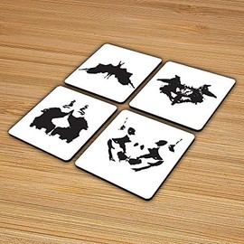 The Victorian Printing Co - Set of 4 Coasters Psychology Ink Splatter Test Illustration - Coaster Set