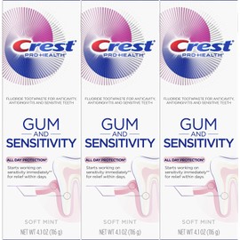 Crest Pro Health Gum and Sensitivity, Sensitive Toothpaste, All-Day Protection, 4.1 oz, Pack of 3