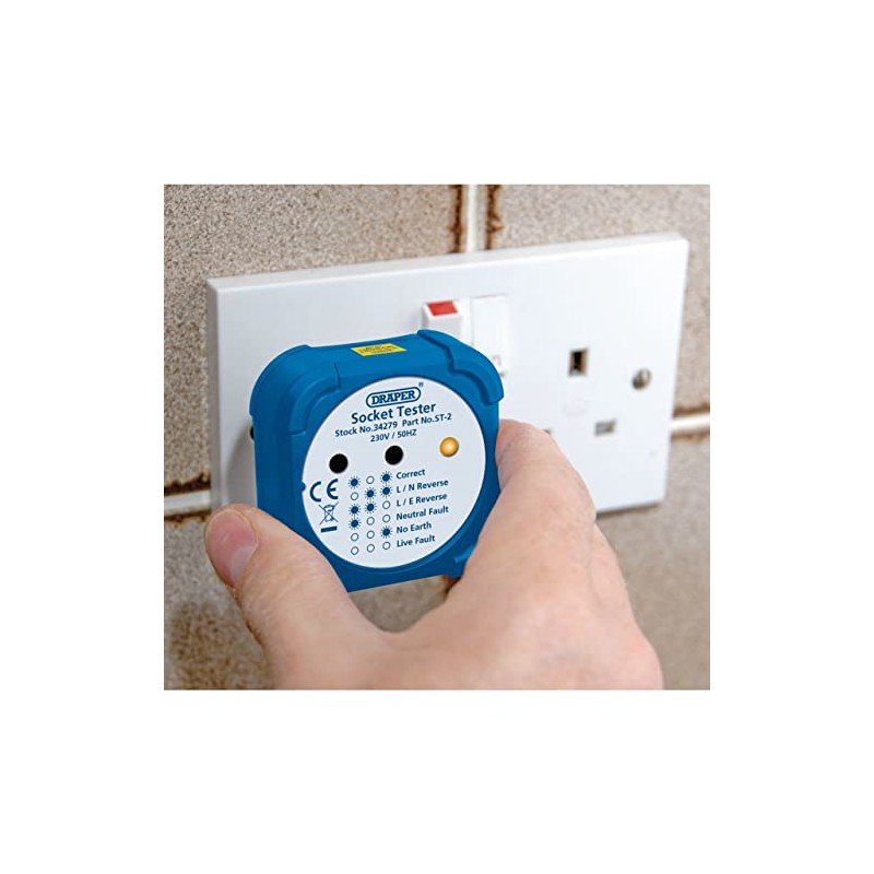 Draper 34279 Socket Tester, 13A , Blue