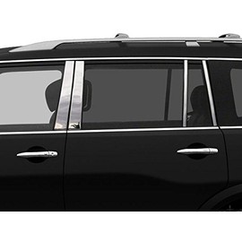 707Motoring Stainless Polished Chrome Pillar Post Trim 8PC, Compatible with Nissan Armada 2017-2020 (4-Door, SUV)
