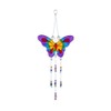1 x Butterfly Suncatcher With Hanging Beads Stained Glass Effect