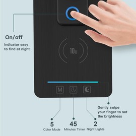 Desk Lamp with Wireless Charging 10W Clock - LAOPAO LED Light USB Charging Port Table Lamp, 3 Colour Temperatures, 3 Brightness Levels,Touch Control, Time,Temperature,Clock Function for Home Office