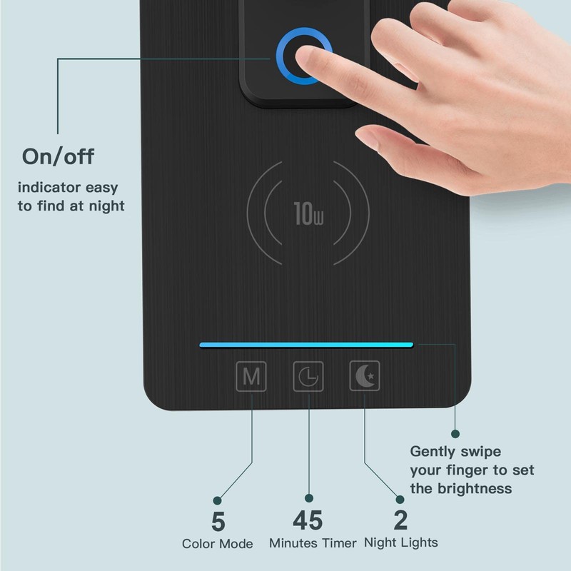 Desk Lamp with Wireless Charging 10W Clock - LAOPAO LED