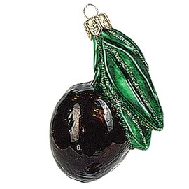 Pinnacle Peak Trading Company Black Olive Polish Mouth Blown Glass Christmas Ornament Tree Decoration