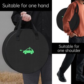 MCEVKELN EV Portable Cable Bag Charging Cable Bag, Durable Storage Bag for All Cables & Car Accessories, Storage (1680D Nylon), Boot & Charging Cable Organiser for Type 2 and Type 1 Cable