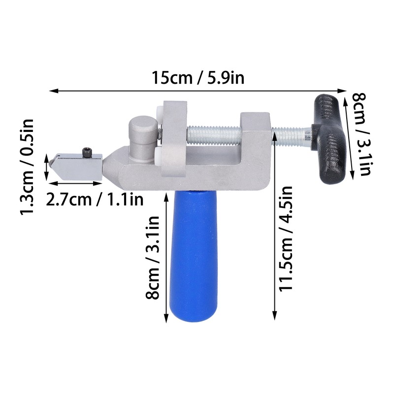 Glass Tile Cutter 2 in 1 Manual Cutting 3‑15mm Hand