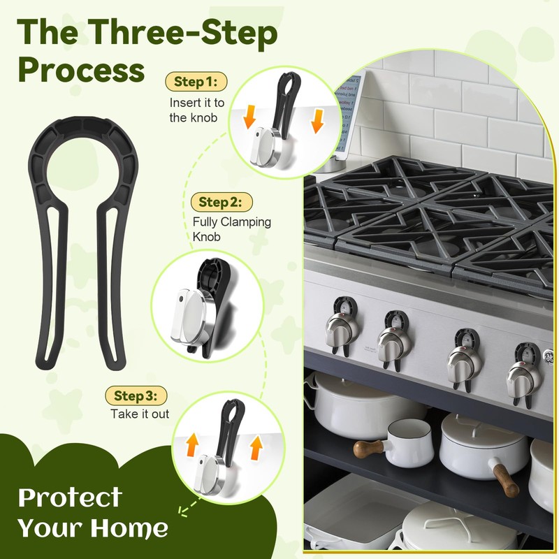 Gas Stove Knob Locks, 5 Pack Stove Knob Locks for