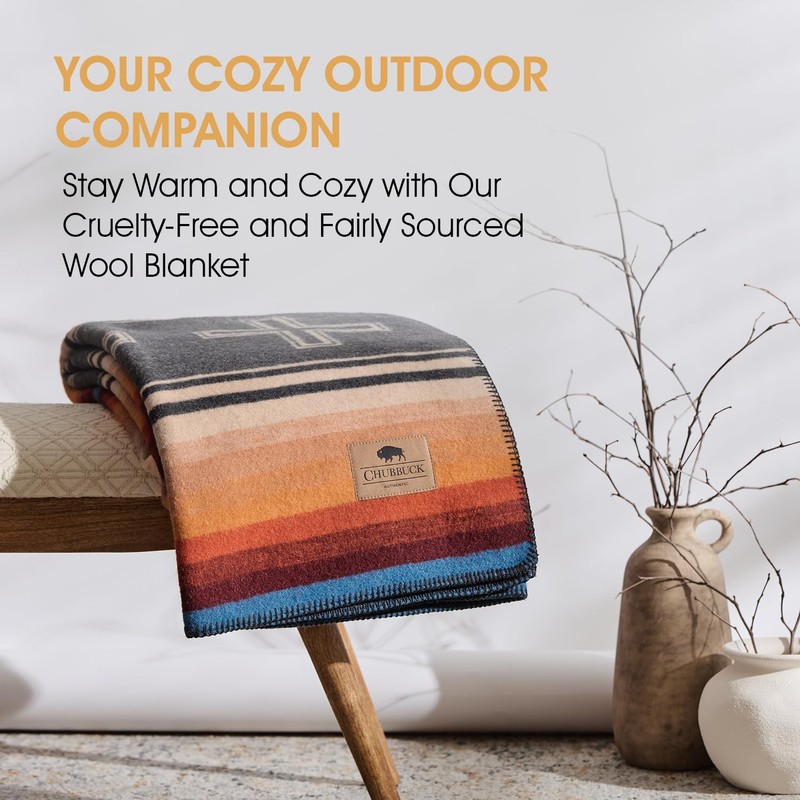 Chubbuck 100% Wool Blanket Camping (60" x 84") - Large
