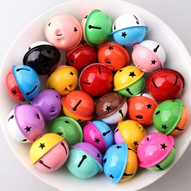 8 Colorful Bells Christmas Bells DIY Craft Bells for Ornaments 4cm Metal Bells for Party Jewelry Making Baby Dog Cat Collars (Random Color)