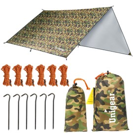 Unigear Tarp Rain Fly Tarp Waterproof Tent Cover Hiking Shelter Foldable Lightweight Waterproof for Camping and Protection Against Rain, Snow and Sun