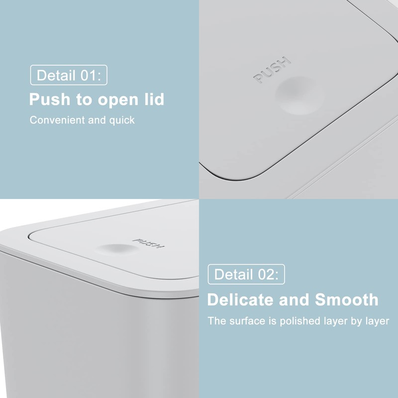 N. NETDOT 3 Pack Small Trash Can with lid, 3
