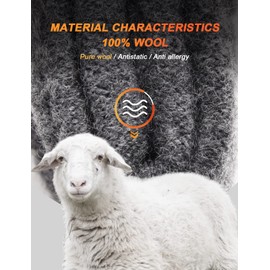 Voqeen 100% Wool Glove Winter Warm Touchscreen Gloves 3 Fingers Touch Screen Texting Mitten Glove for Men Women for Cycling Running Climbing Hiking Outdoor Sports