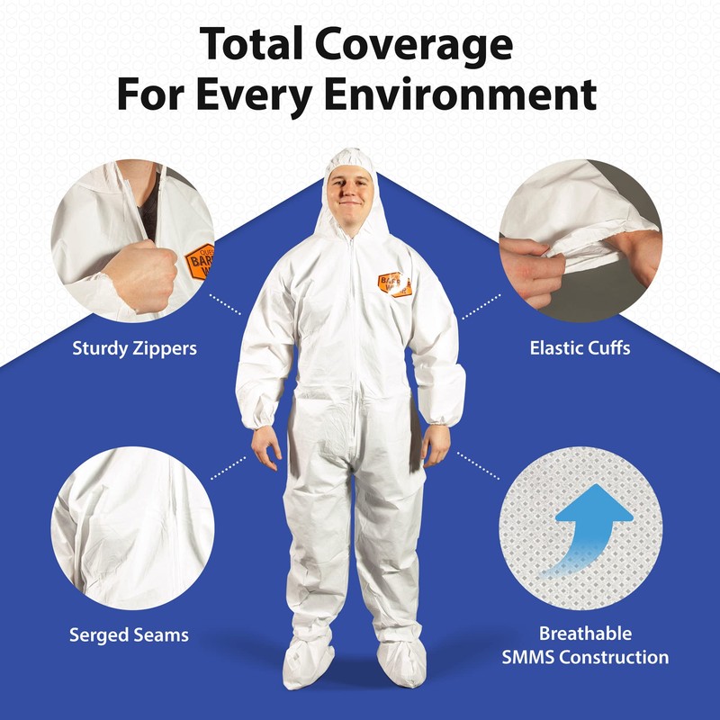 Quest Barrierwear Disposable Coveralls for Light Splash and Dry Environments