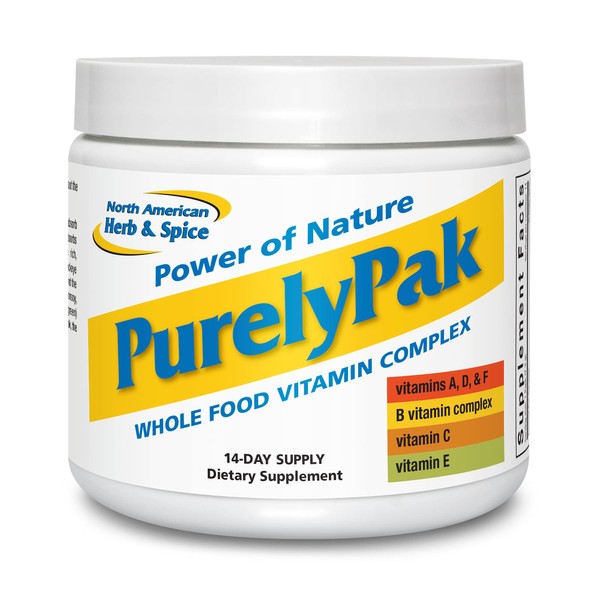 NORTH AMERICAN HERB & SPICE Purely Pak - Whole Food Vitamin Supplement Plan - Vitamin A, B Complex, C, D, E & Omega 3-6-9 - Easily Absorbable - Non-GMO - 14-Day Supply